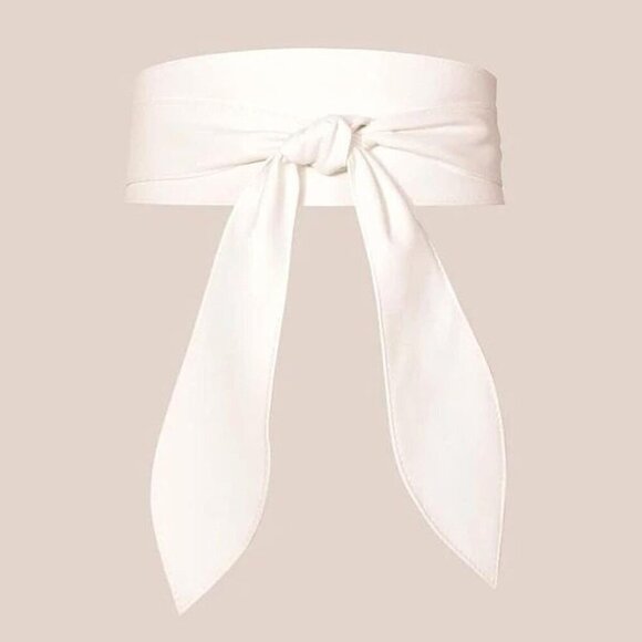 ❤️Women White Belt Wrap Around Wide Waistband Knotted Belt  for Dress - Picture 3 of 6